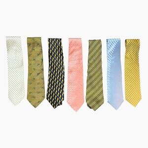 LANVIN Lot of 7 100% Silk Ties Made in Italy‎